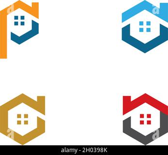 Real Estate , Property and Construction Logo design Stock Vector