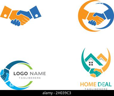 Hand Shake logo template Stock Vector