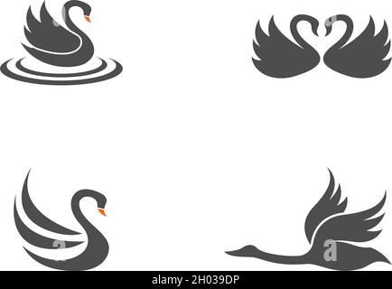 Swan logo Template vector illustration design Stock Vector