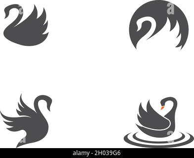 Swan logo Template vector illustration design Stock Vector