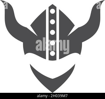 Viking Helmet logo template vector Stock Vector