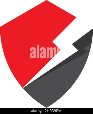Power shield Logo Template vector icon illustration design Stock Vector