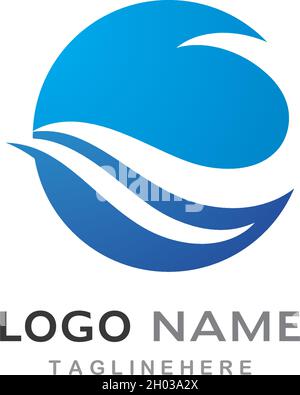 Water wave Logo Template Stock Vector