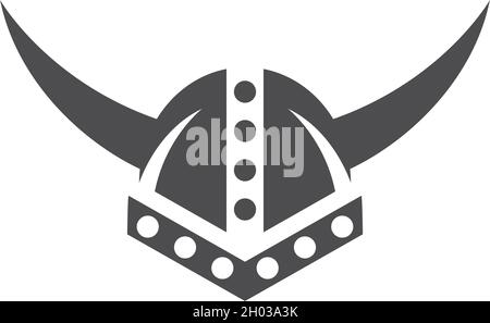 Viking Helmet logo template vector Stock Vector