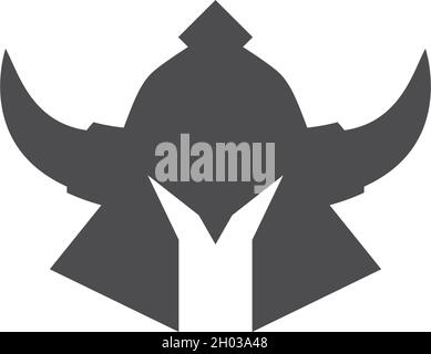 Spartan helmet logo template vector icon design Stock Vector