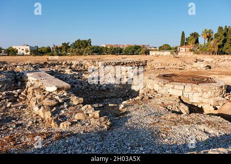 Urla, Izmir - September, 2021: The ruins of ancient Ionian Greek Klazomenai city. Archaeological excavation site in Urla Izmir Turkey. Stock Photo