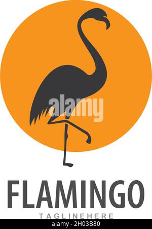 Flamingo logo ilustration vector template Stock Vector