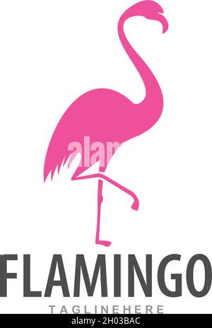 Flamingo logo ilustration vector template Stock Vector