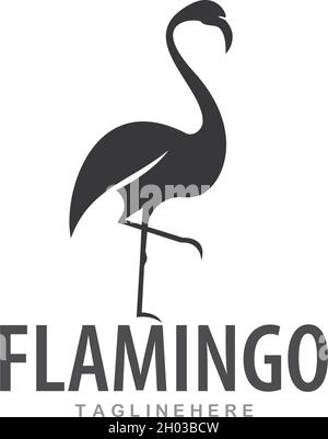 Flamingo logo ilustration vector template Stock Vector