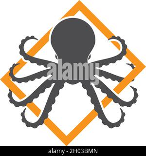Octopus logo ilustration vector template Stock Vector