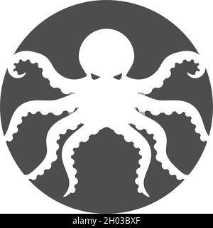 Octopus logo ilustration vector template Stock Vector