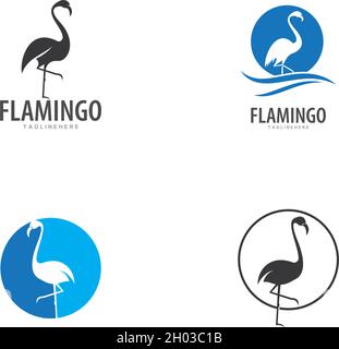Flamingo logo ilustration vector template Stock Vector