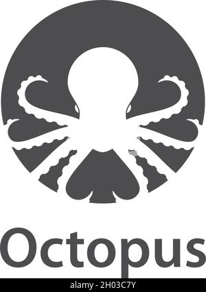 Octopus logo ilustration vector template Stock Vector