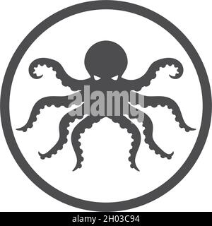 Octopus logo ilustration vector template Stock Vector