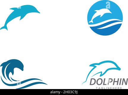 Dolphin logo icon vector template Stock Vector