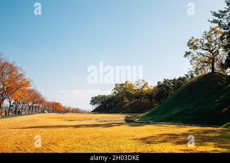 Autumn of Banwolseong Fortress in Gyeongju, Korea Stock Photo