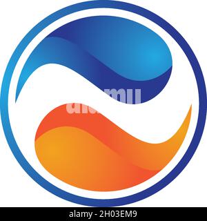 Yin yang icon vector template Stock Vector