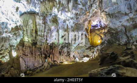 Quang Binh, Vietnam - Jul 18, 2016: The inside the incredible caves of the Phong Nha Ke Bang national park in Quang Binh Province, Vietnam Stock Photo