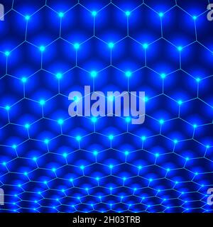 Abstract blue hexagon pattern background fo design Stock Vector