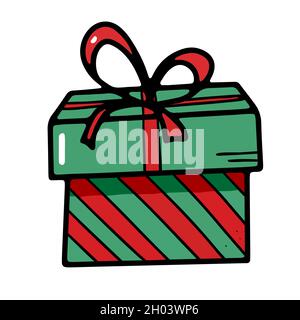 Festive gift box decorated with a bow Stock Vector
