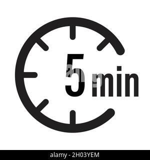 5 minute timer countdown icon vector for graphic design, logo, website, social media, mobile app, UI illustration Stock Vector