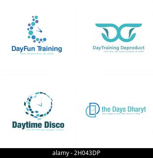 Initial letter D clock modern tech logo design Stock Vector