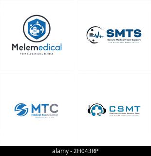 Modern set of medical service logo design Stock Vector