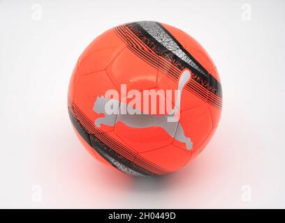 Puma soccer ball football cut out isolated on white background Stock Photo
