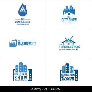 Modern real estate city show entertainment logo design Stock Vector