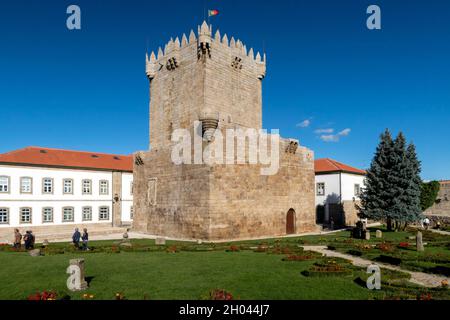 Keep of the medieval castle in Chaves, Portugal Stock Photo