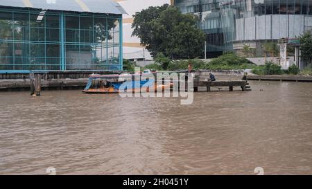 Khlong San Thonburi District Along the Chao Phraya River Bangkok Thailand Stock Photo