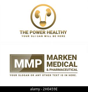 Modern medical kidney logo design Stock Vector