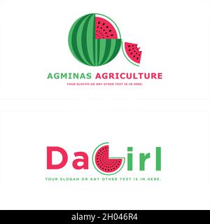 Watermelon agriculture logo design Stock Vector