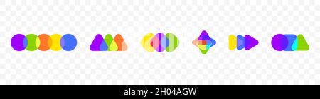 Geometric element of logo. Overlap colorful geometric shapes Stock Vector