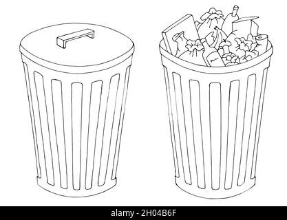 garbage can coloring page