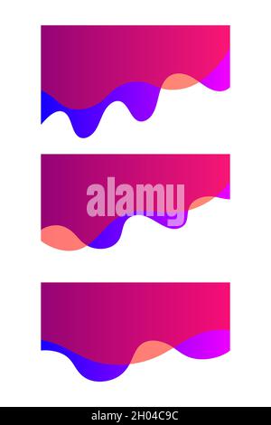 Set of smooth wavy elements. Wave shape Stock Vector