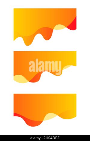 Set of smooth wavy elements. Wave shape Stock Vector