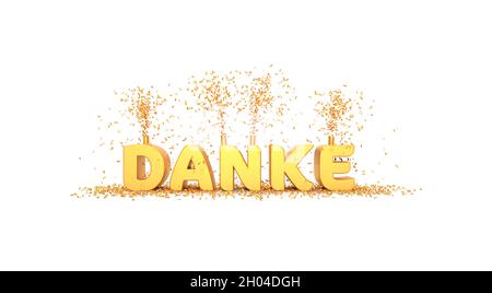 'Danke' means 'Thank you' word in german language - 3D rendering Stock Photo