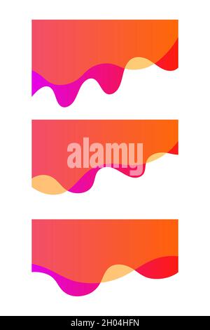 Set of smooth wavy elements. Wave shape. Decorative vector illustration for brochure. Curve smooth line, fluid. Stock Vector