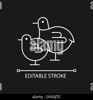 Chicks linear icon for dark theme Stock Vector
