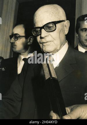 Italian partisan, politician, and President of Republic Sandro Pertini, 1980s Stock Photo