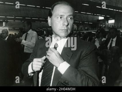 Italian enterpreneur, politician, and former prime minister Silvio Berlusconi, 1980s