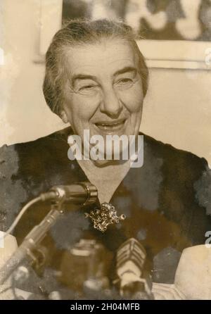 Israeli politician and Prime Minister Golda Meir, 1970s Stock Photo