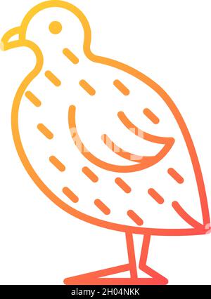 Japanese quail gradient linear vector icon Stock Vector