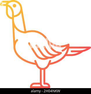 Female turkey gradient linear vector icon Stock Vector