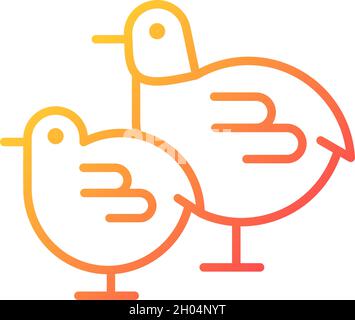 Chicks gradient linear vector icon Stock Vector