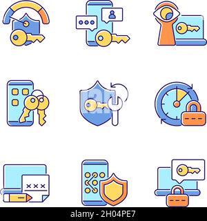 System password RGB color icons set Stock Vector Image & Art - Alamy
