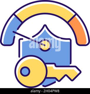Weak password RGB color icon Stock Vector