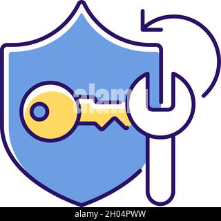 Password cracking RGB color icon Stock Vector