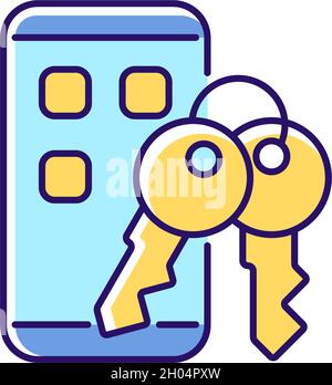 Password management app RGB color icon Stock Vector